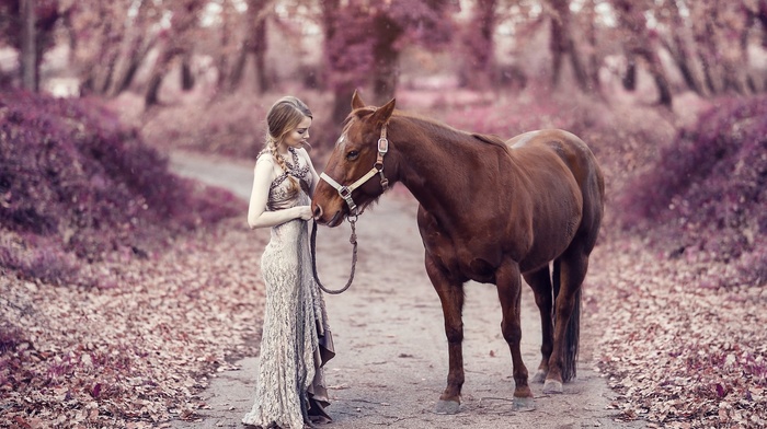 animals, girl outdoors, horse, model, girl