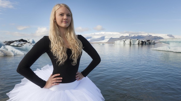 Iceland, blonde, ballerina, ballet skirt, girl