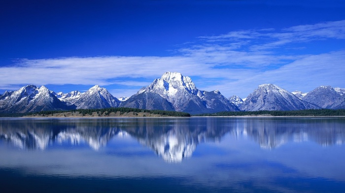 lake, landscape, sky, nature