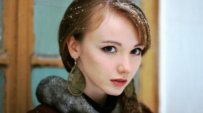 blue eyes, Olesya Kharitonova, girl, looking at viewer