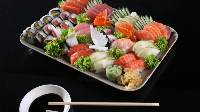 sashimi, food, sushi, Maki, Nigiri, Pickled Ginger, sushi, Wasabi