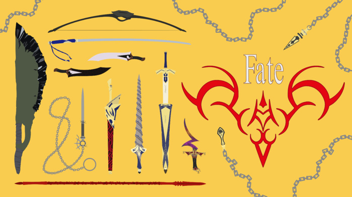 fantasy weapon, vector, anime, FateStay Night, weapon, anime vectors, fate series, illustration