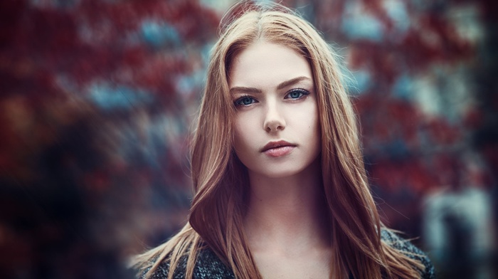 girl, redhead, blue eyes