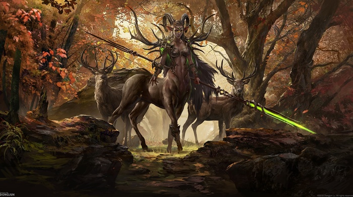 deer, Centaur, fantasy art