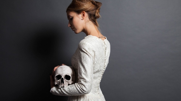 model, brides, skull, girl