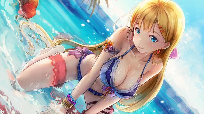 cleavage, anime, bikini, anime girls, original characters