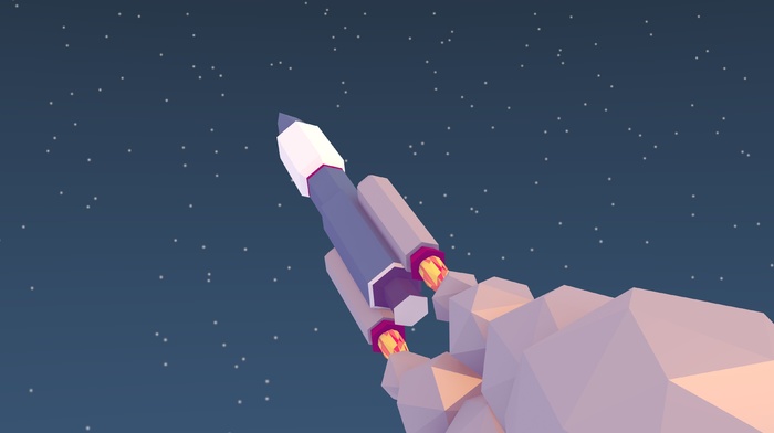 Rocket, low poly, space