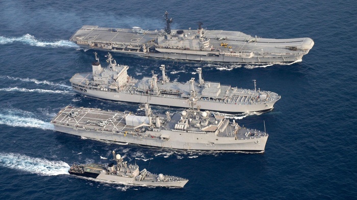 warship, ship, INS Jalashwa L41, indian, navy, INS Karmuk P64, INS Viraat R22, INS Jyoti A58