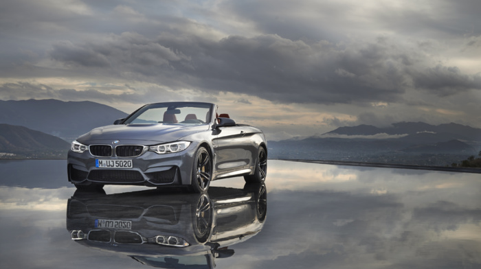 BMW M4, Convertible, reflection, BMW M4 Cabrio, car, vehicle