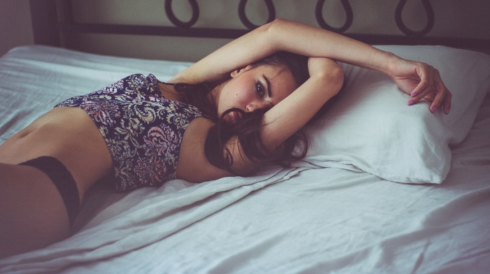 girl, in bed, model