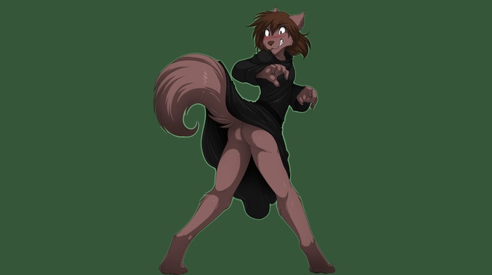 Anthro, simple background, Natani, robes, furry, tail, wolf, Twokinds