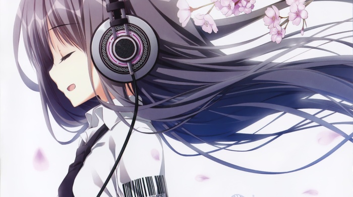 Natsume Ai, Sakura no Uta, headphones, anime, anime girls