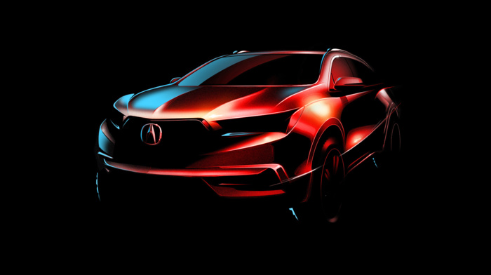 Acura MDX, concept art, SUV, vehicle, simple background, car