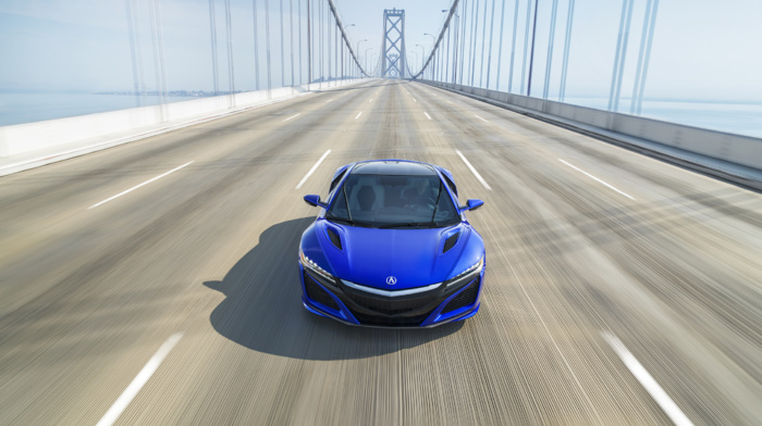 car, motion blur, vehicle, bridge, Acura NSX