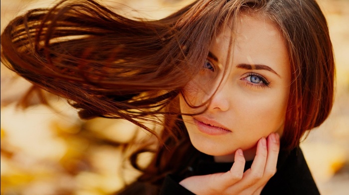 girl, blue eyes, brunette, looking at viewer