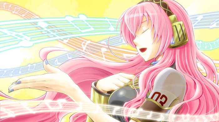 Vocaloid, pink hair, Megurine Luka, anime, anime girls