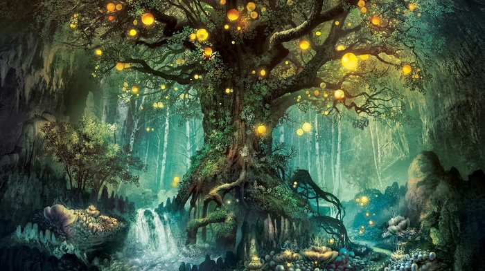 trees, fantasy art