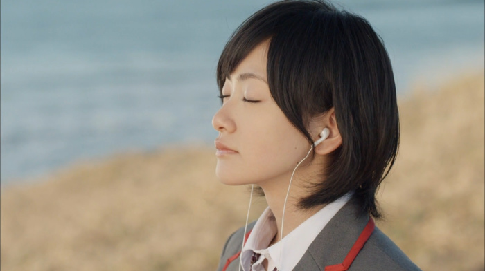 Nogizaka46, closed eyes, brunette, girl, black hair, Asian, headphones