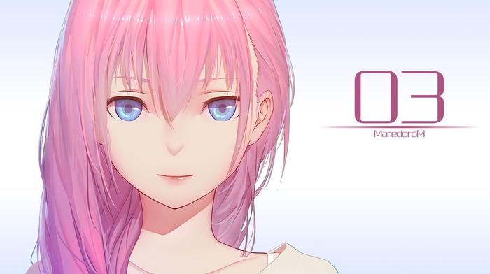 simple background, blue eyes, anime girls, pink hair, Megurine Luka, Vocaloid
