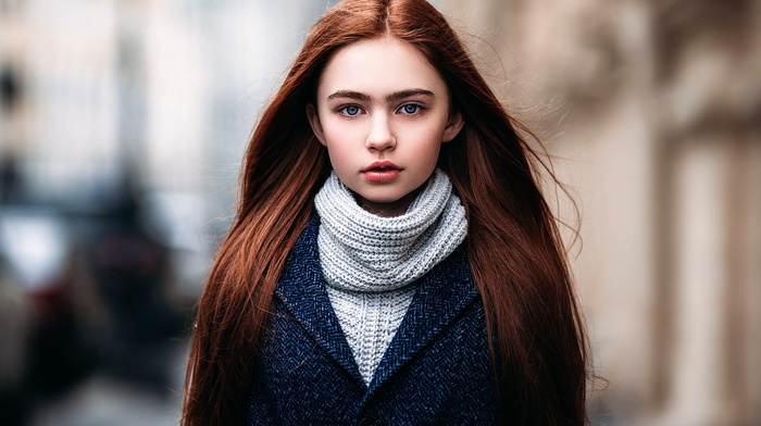 portrait, redhead, model, girl