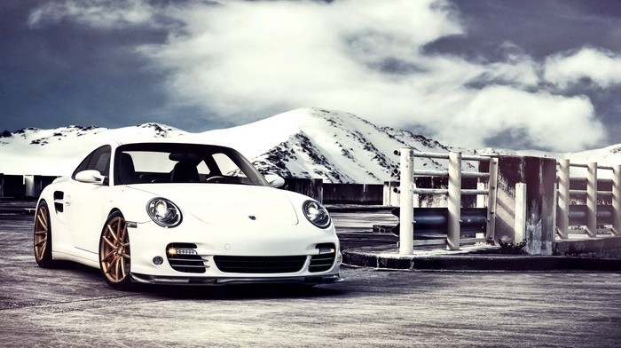 car, Porsche, white cars
