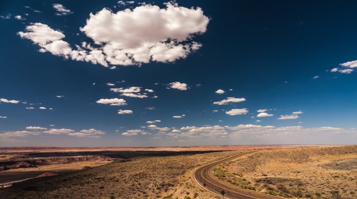 sky, desert, road
