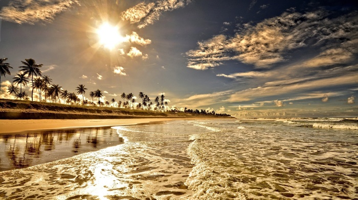 water, sky, beach