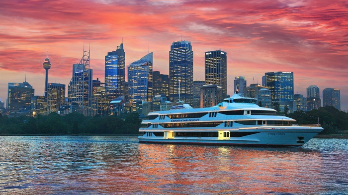 water, sky, city