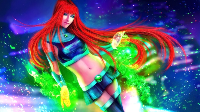 anime, Starfire, long hair