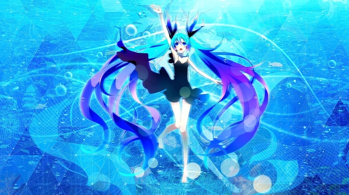 Vocaloid, Hatsune Miku, long hair, anime