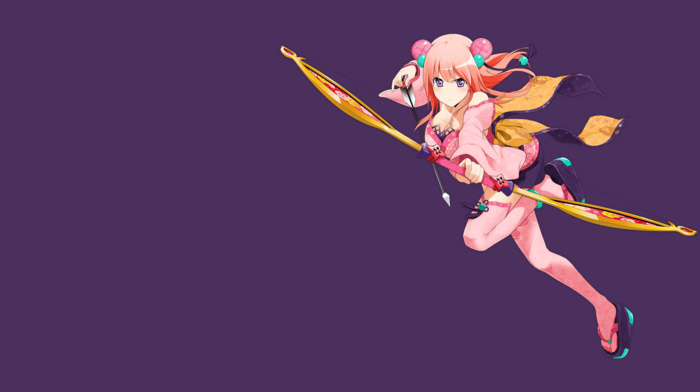 Onigiri, bow and arrow, anime, anime girls