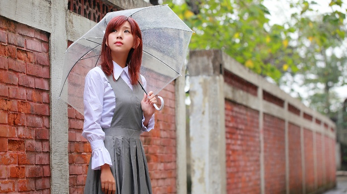 umbrella, girl, model, Asian