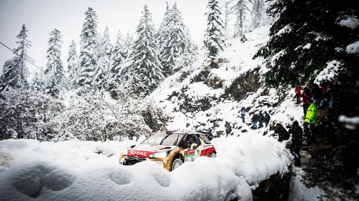 snow, Citron, vehicle, winter, car, Citroen DS3, wrc, Rally