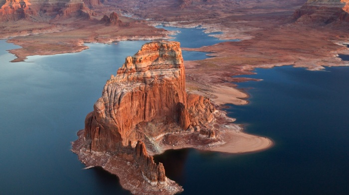 nature, rock, Utah, Arizona, desert, lake, sunset, landscape, erosion