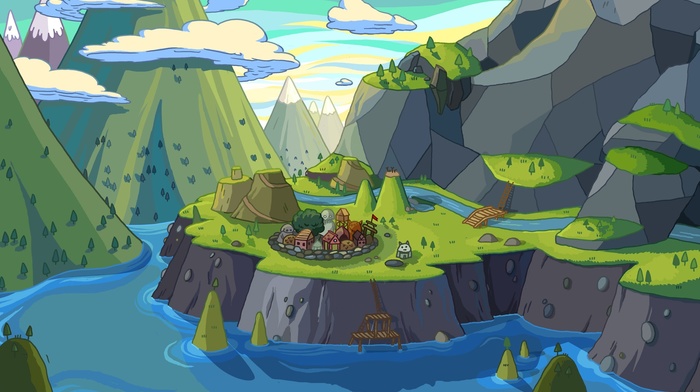 landscape, town, Adventure Time