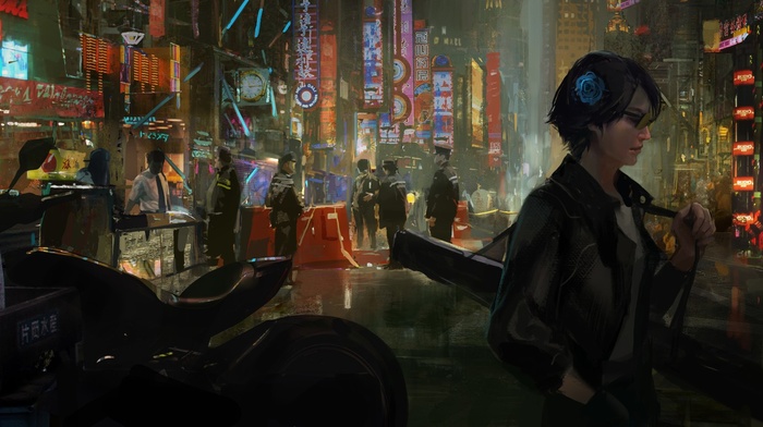 city, artwork, science fiction