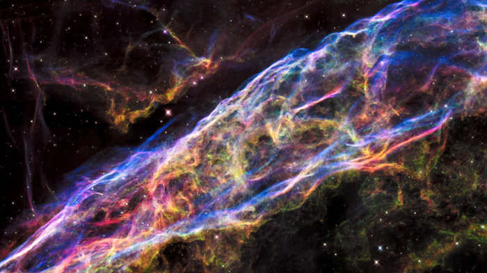 space, nebula, universe, science, Veil Nebula, stars, Hubble, NASA