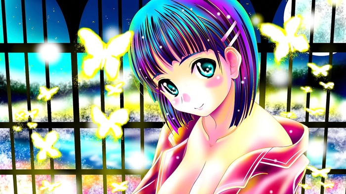 butterfly, Kirigaya Suguha, anime, anime girls, sword art online