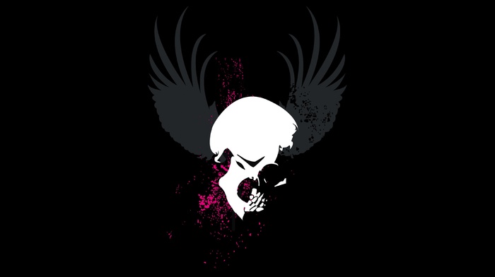 grunge, skull, black background