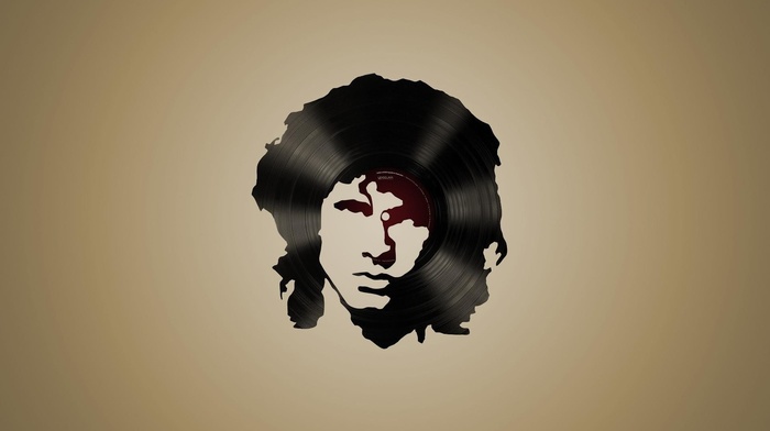 simple background, singer, legends, digital art, The Doors, face, Jim Morrison, minimalism, musician, vinyl, men