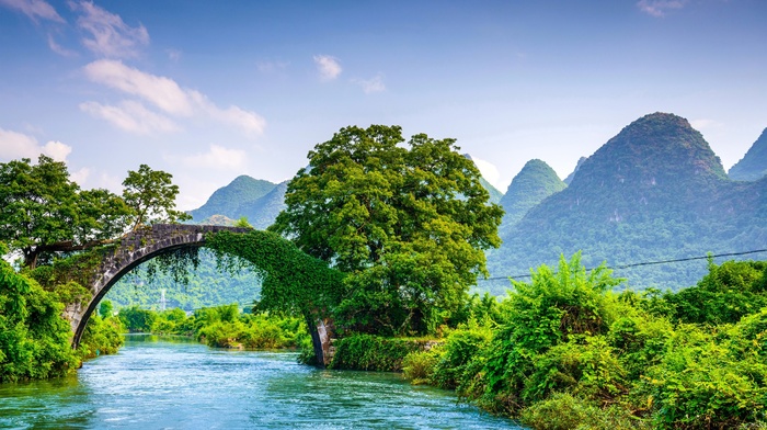 yulong bridge, bridge, nature, landscape