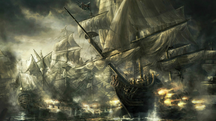 battle, sea, ship, war, boat