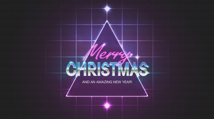 1980s, triangle, purple, Christmas