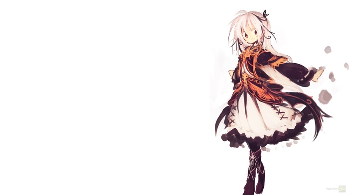 dress, white background, anime, original characters, lolita fashion