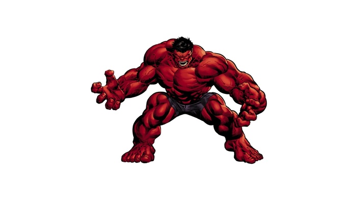 Hulk, red hulk, artwork