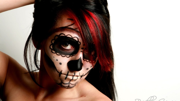 sugar skull, girl, Dia de los Muertos