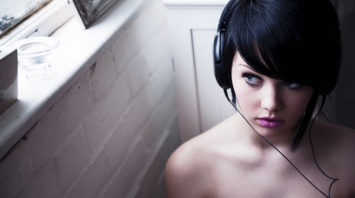 headphones, girl, Melissa Clarke, model
