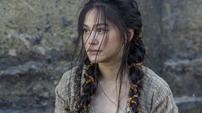 face, girl, twintails, Yidu, TV, hair in face, brunette, actress, Vikings TV series, Dianne Doan
