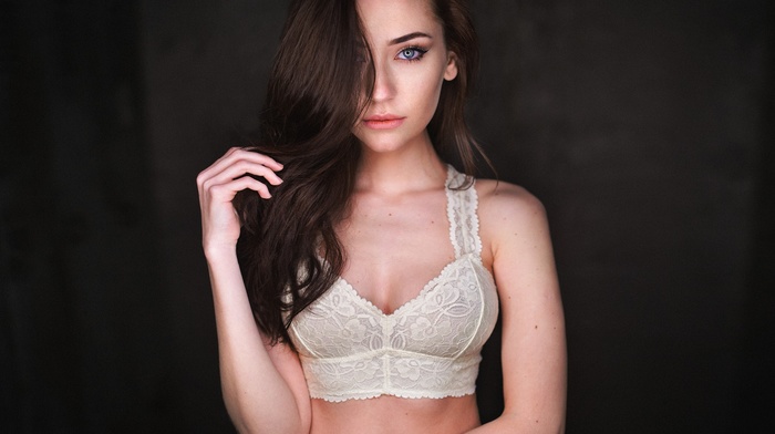 portrait, face, bra, girl