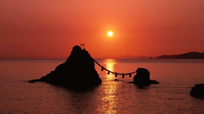 dusk, sea, Japan